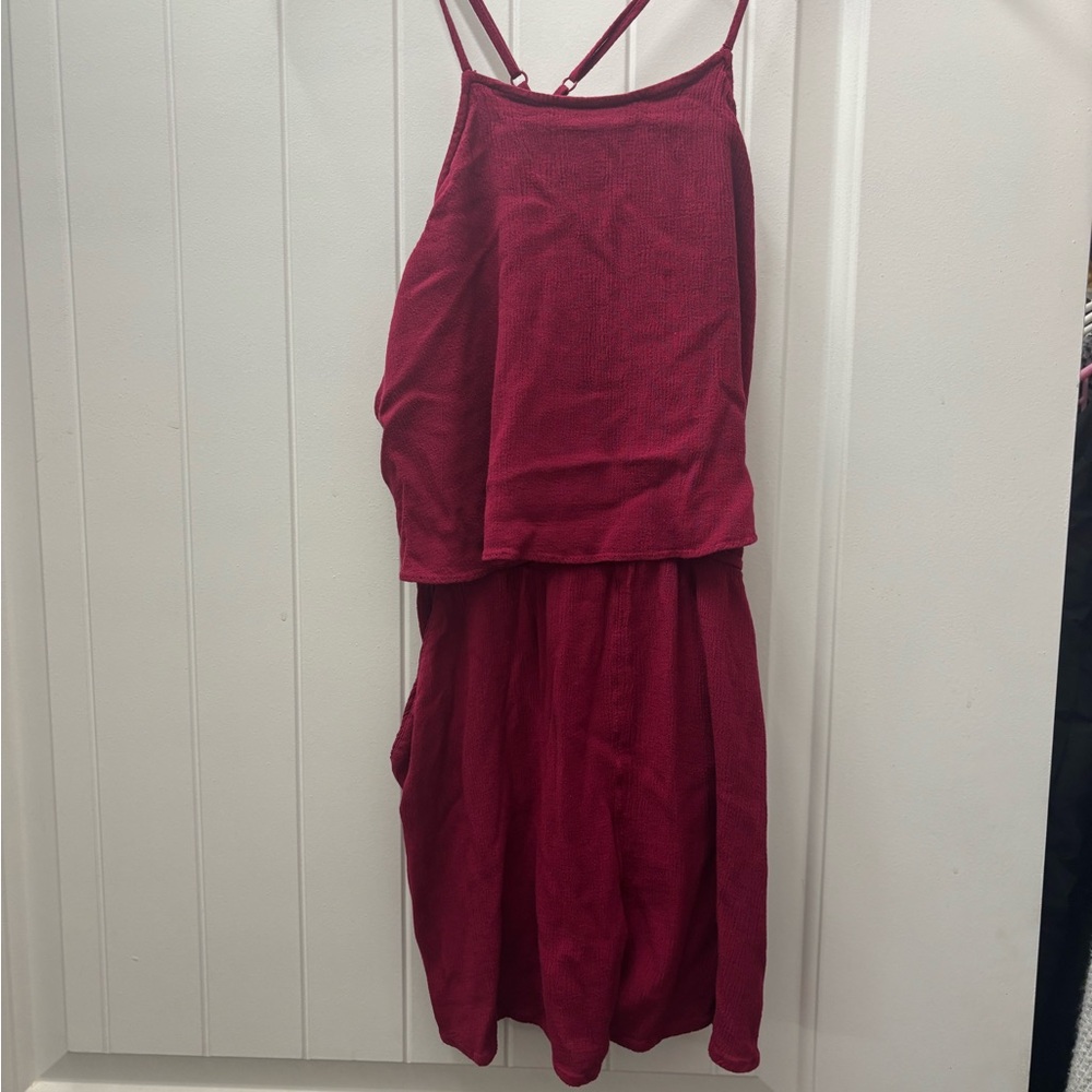 H&M Deep Burgundy Spaghetti Strap Dress